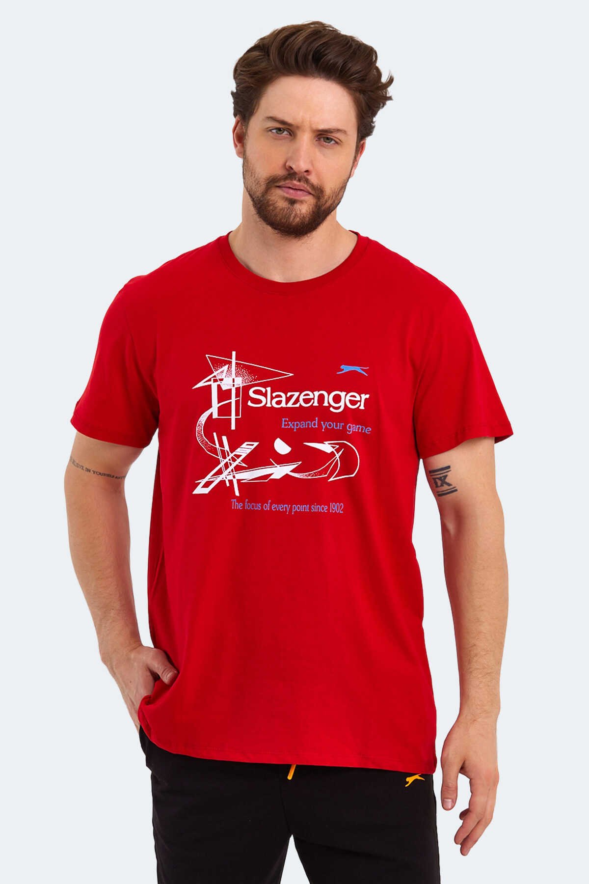 Slazenger - KARNEN OVER Erkek Kısa Kollu T-Shirt Kırmızı