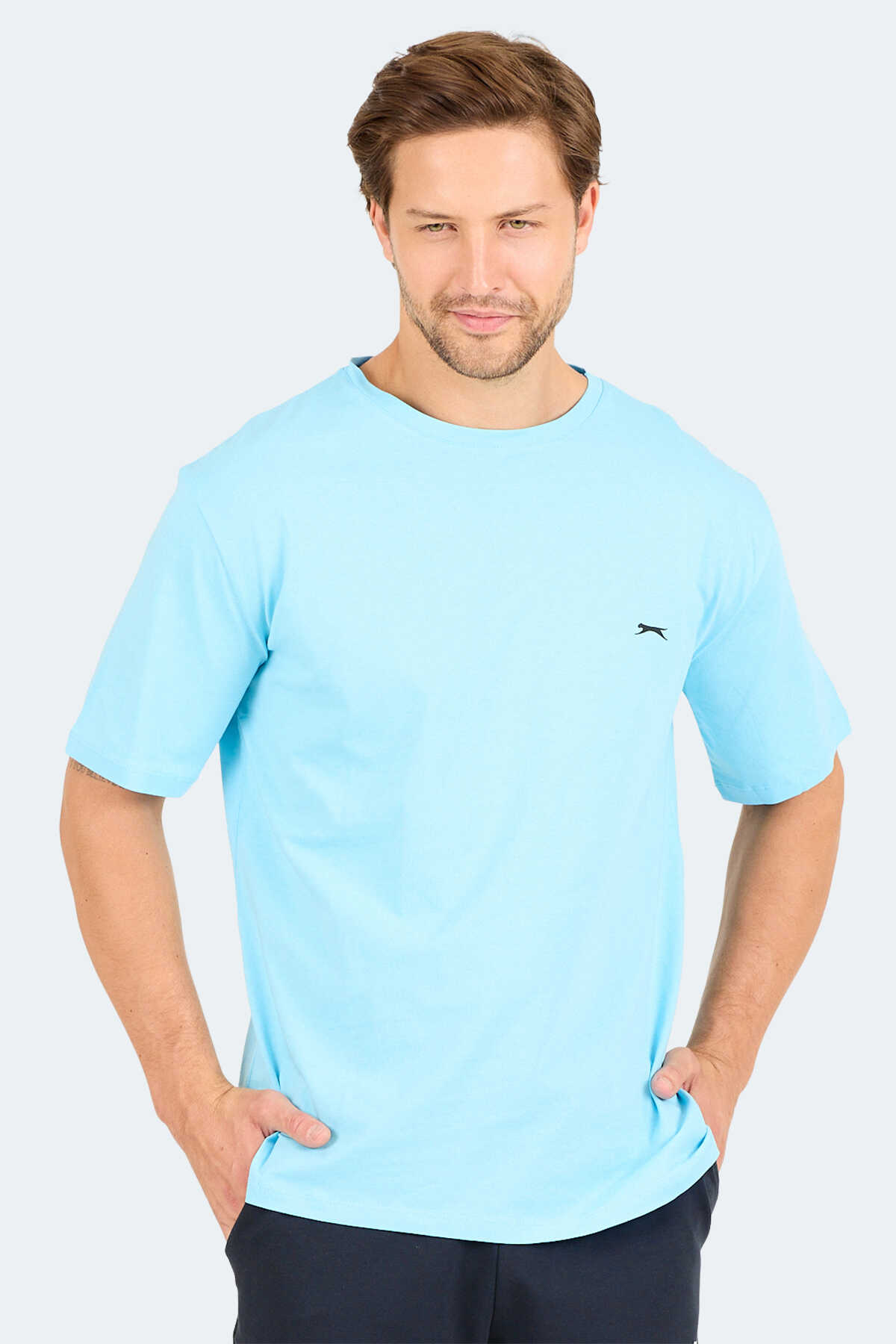 Slazenger - Slazenger KARNEN Oversize Erkek Tişört Nane