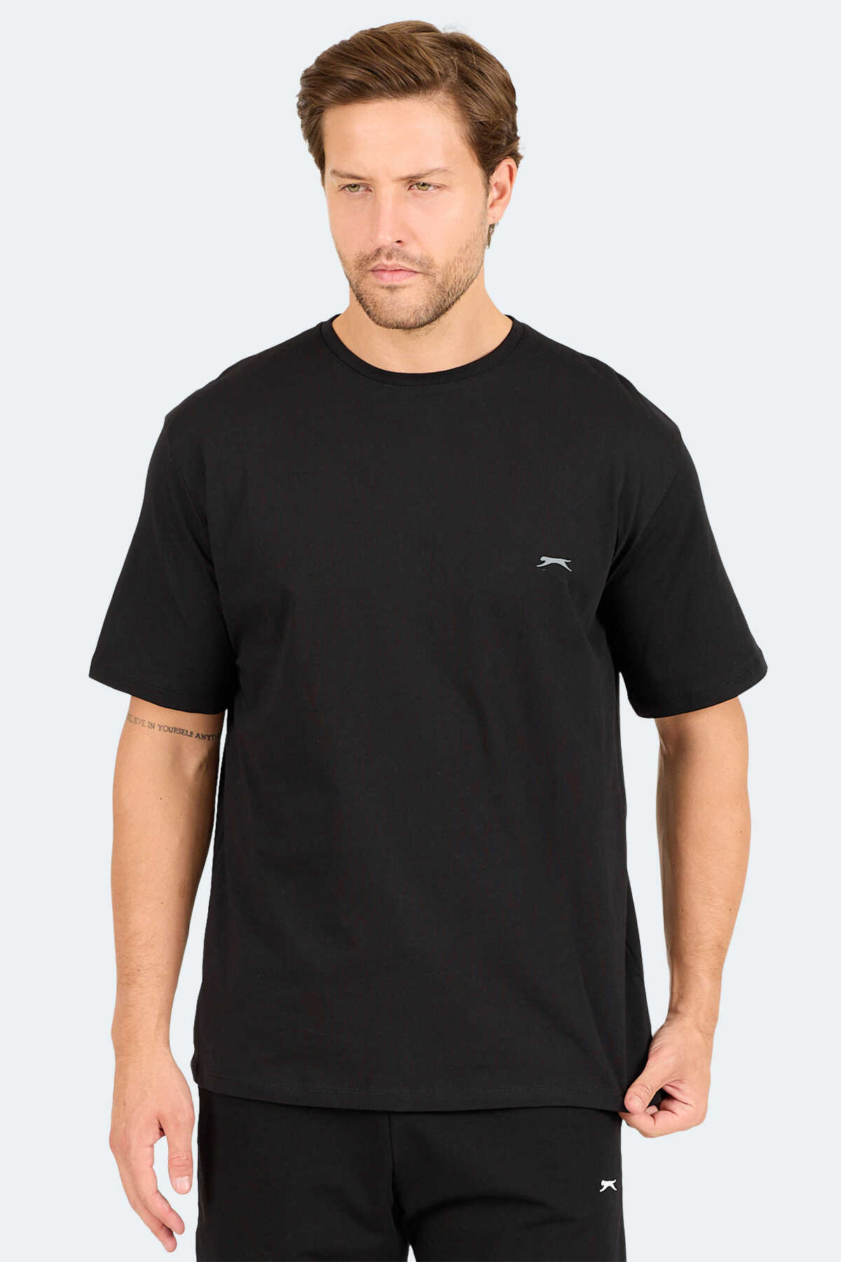 Slazenger - Slazenger KARNEN Oversize Erkek Tişört Siyah