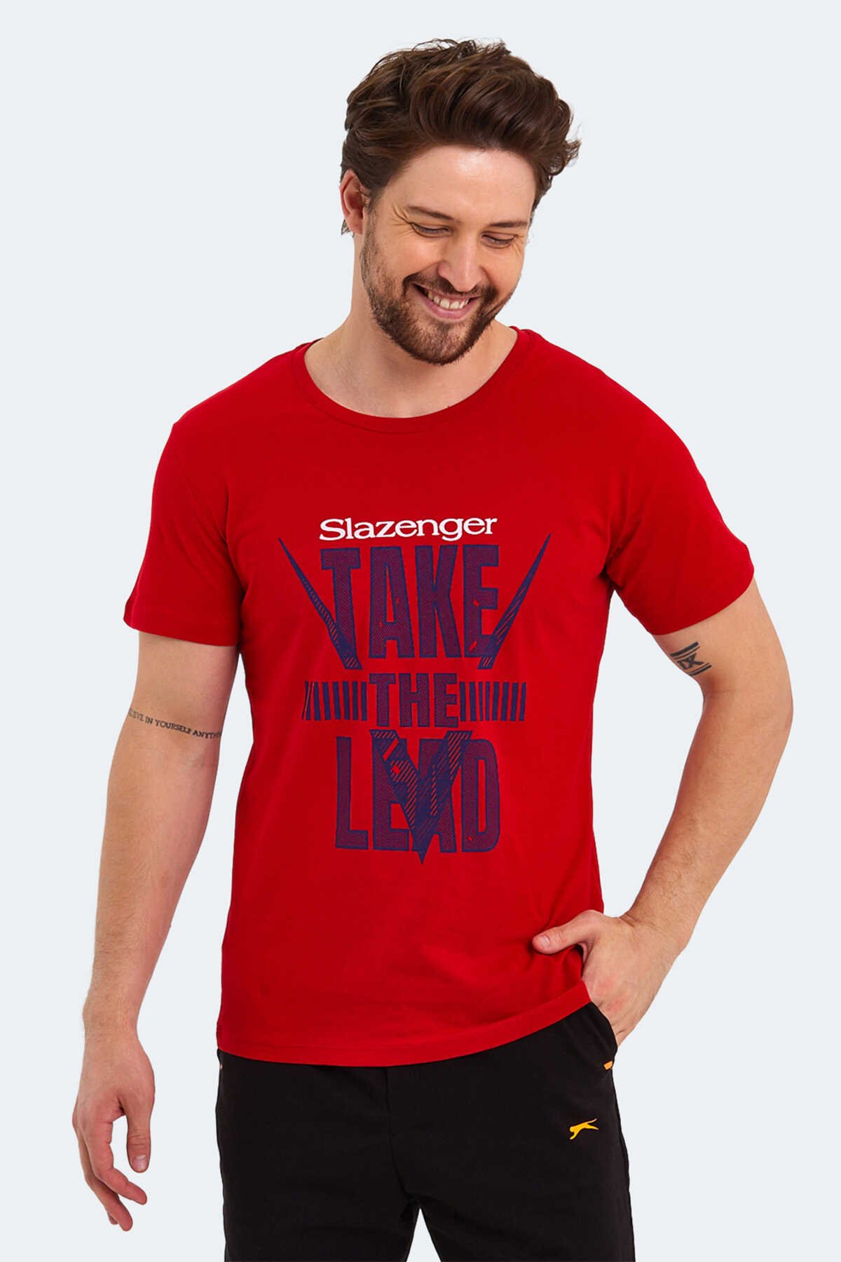 Slazenger - Slazenger KASSIA Erkek Kısa Kol T-Shirt Kırmızı