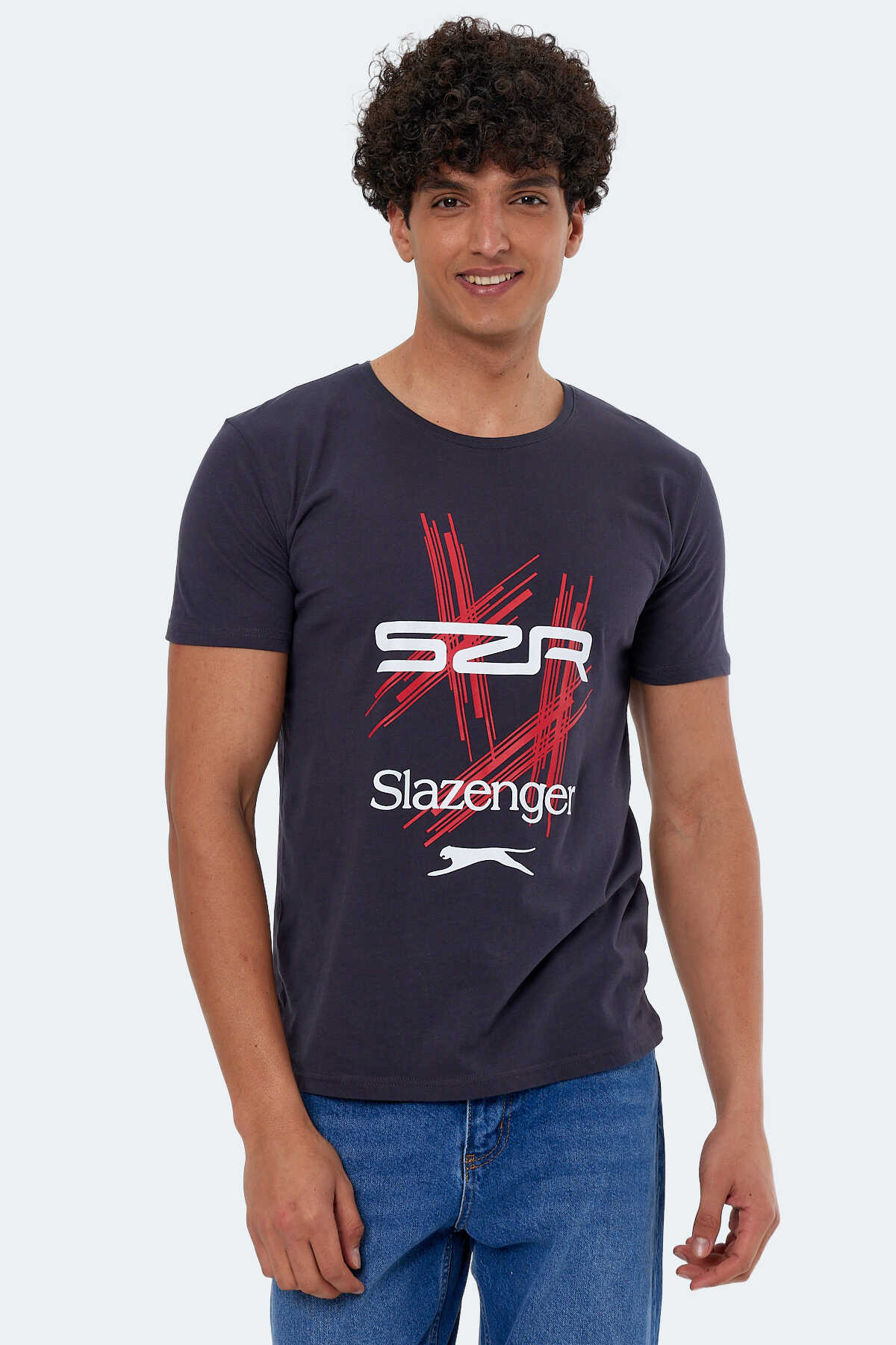 Slazenger - Slazenger KASUR Erkek Tişört Antrasit