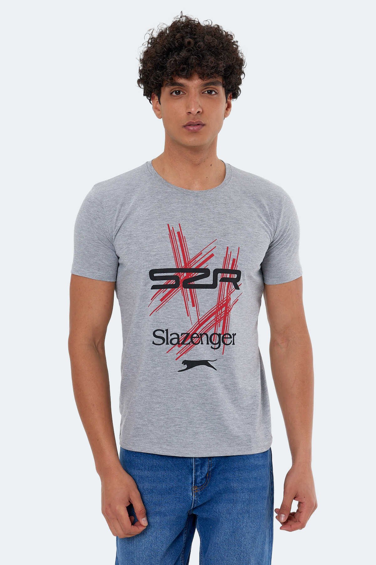 Slazenger - Slazenger KASUR Erkek Kısa Kollu T-Shirt Gri