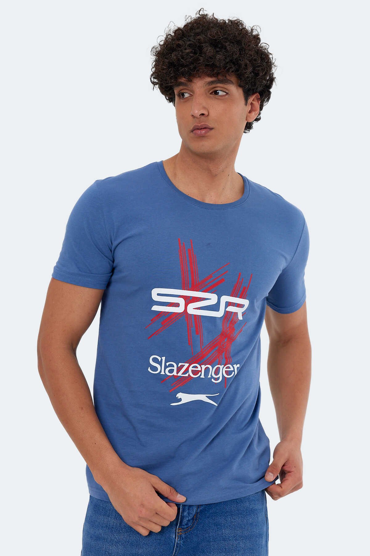 Slazenger - Slazenger KASUR Erkek Kısa Kol T-Shirt Indigo