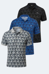 Slazenger - Slazenger KATARIN  3 LÜ SET Erkek Gri - Siyah - Saks Mavi Tişört