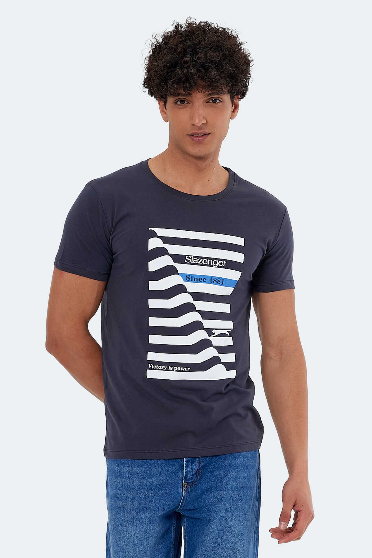 Slazenger - Slazenger KATELL Erkek Kısa Kollu T-Shirt Antrasit