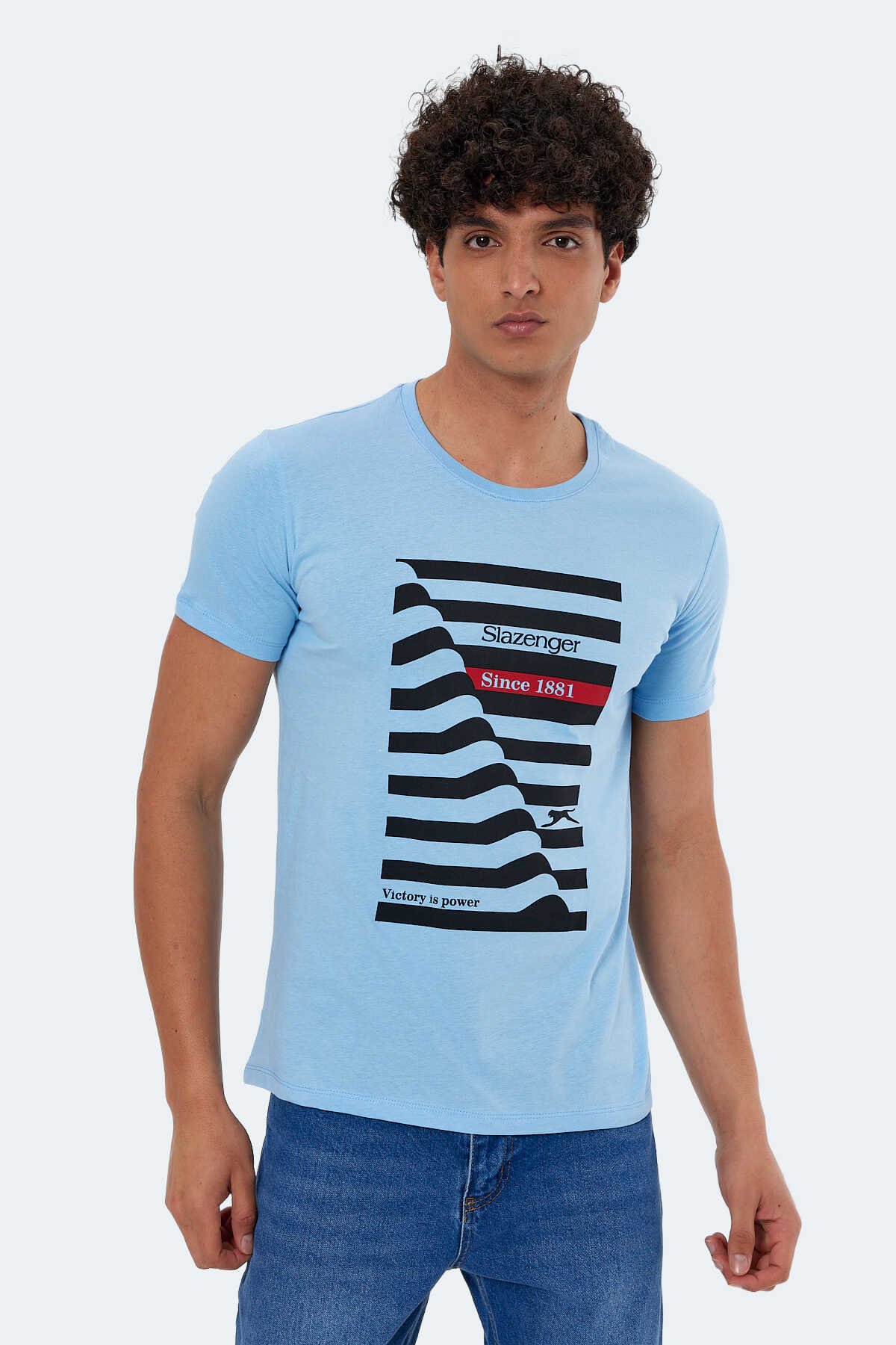 Slazenger - Slazenger KATELL Erkek Kısa Kol T-Shirt Mavi