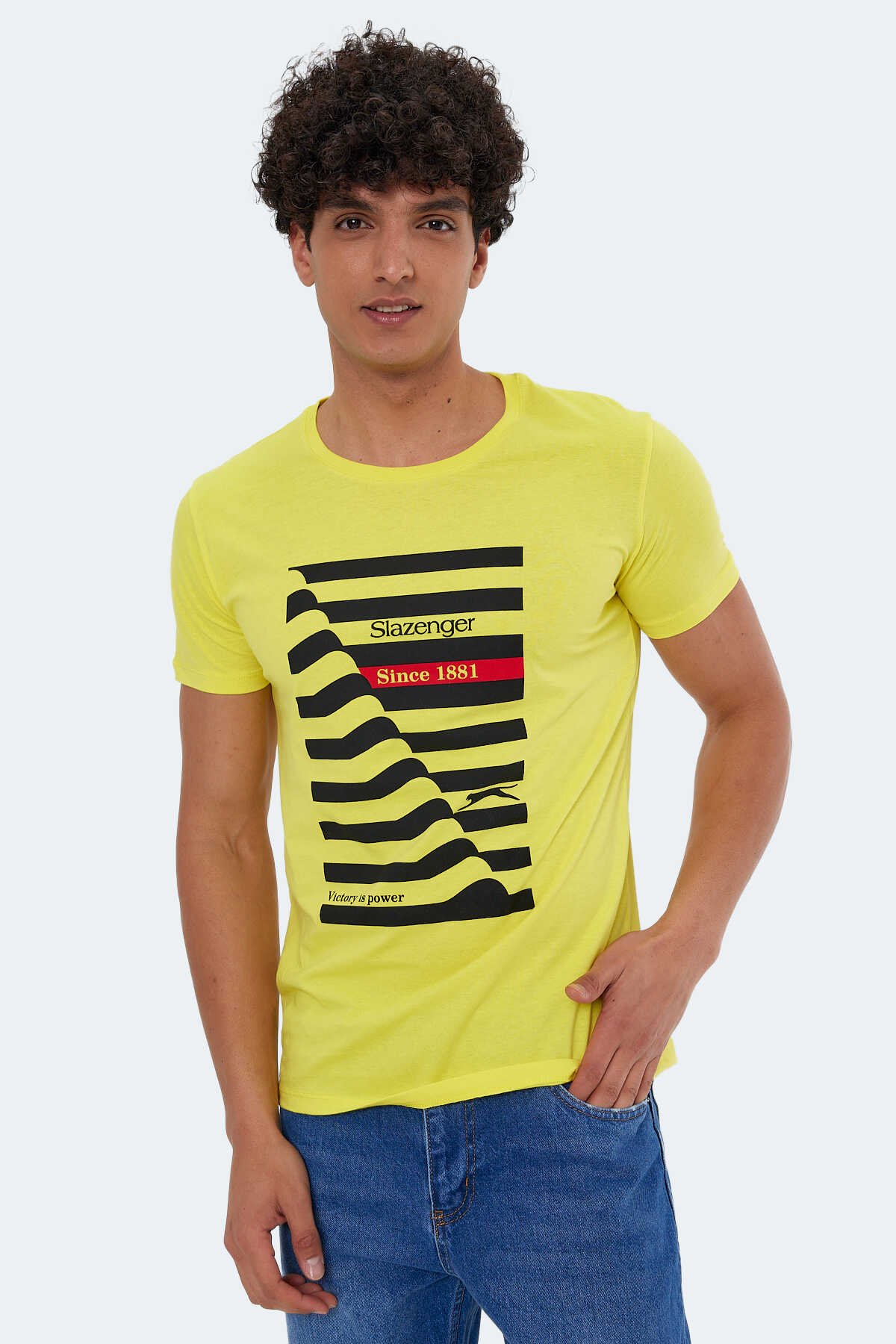 Slazenger - Slazenger KATELL Erkek Kısa Kol T-Shirt Sarı