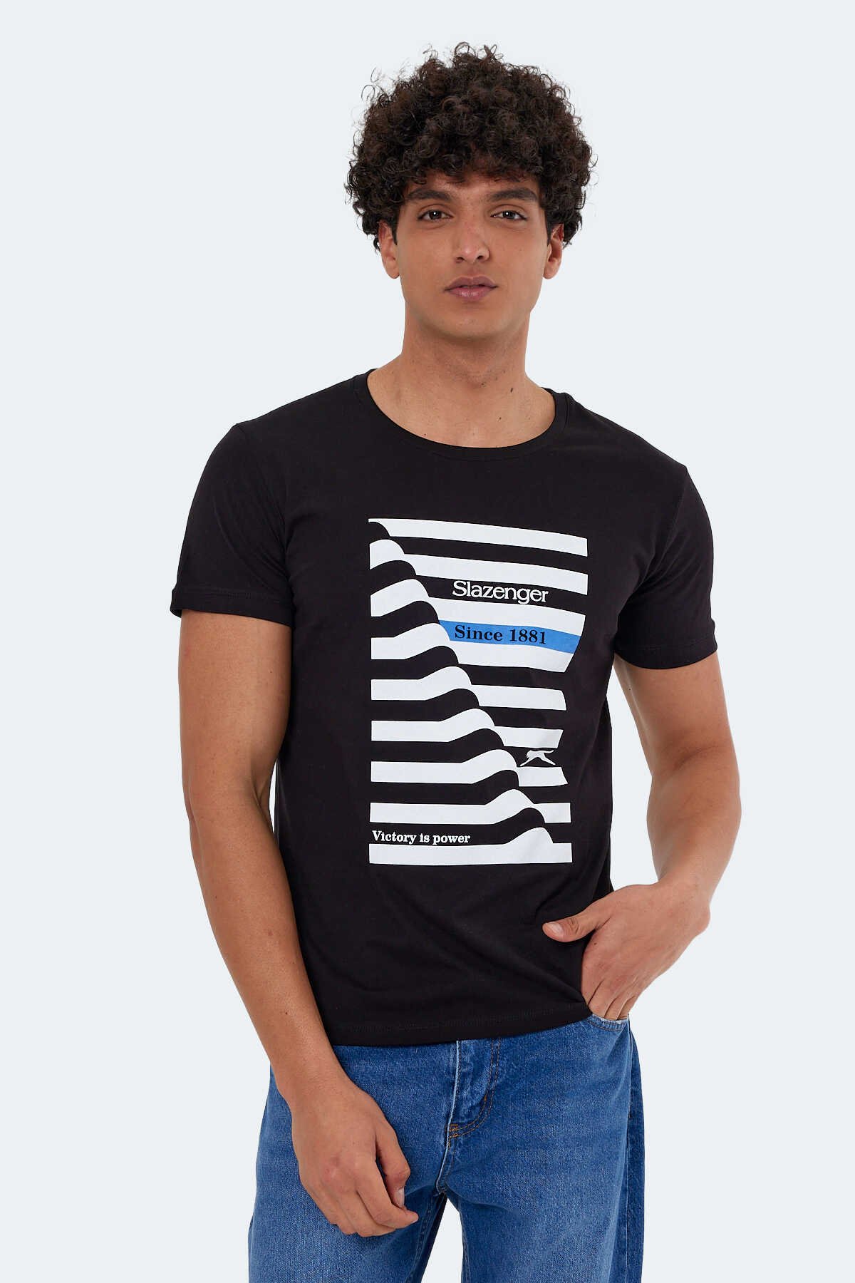 Slazenger - Slazenger KATELL Erkek Kısa Kol T-Shirt Siyah
