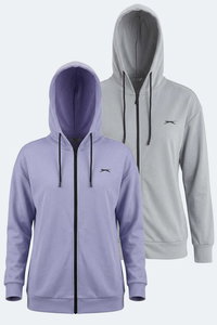 Slazenger - Slazenger KATHLEENA 2 Lİ SET Kadın Gri - Mor Sweatshırt