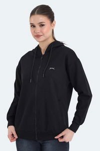 Slazenger - Slazenger KATHLEENA IN Kadın Oversıze Siyah Sweatshırt