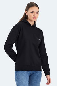 Slazenger - Slazenger KATHY IN Kadın Kapüşonlu Siyah Sweatshırt Slazenger - Slazenger KATHY IN Kadın Kapüşonlu Siyah Sweatshırt