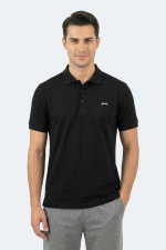 Slazenger - Slazenger KATINA Erkek Polo Yaka Siyah Tişört