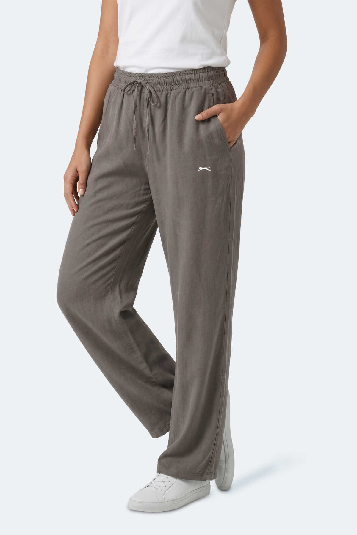Slazenger - Slazenger KATKA Kadın Bol Paça Flare Yeşil Pantolon