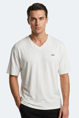 Slazenger KATRE Erkek Oversıze Beyaz Tişört 