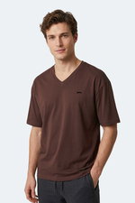 Slazenger - Slazenger KATRE Erkek V Yaka Kahve Tişört