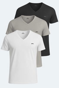 Slazenger - Slazenger KATRINA 3 lü Set Erkek Beyaz - Siyah - Gri Tişört Slazenger - Slazenger KATRINA 3 lü Set Erkek Beyaz - Siyah - Gri Tişört