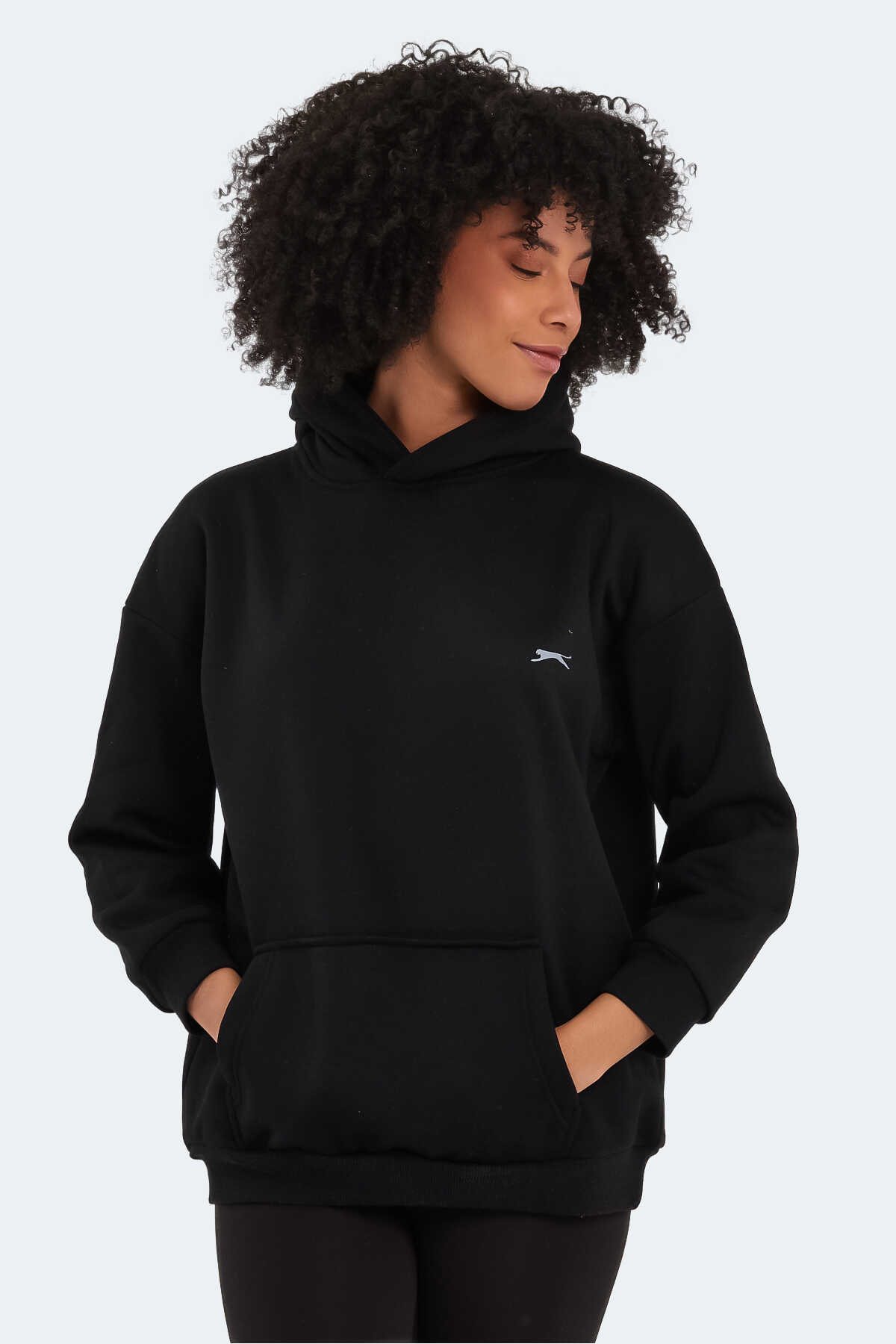 Slazenger - Slazenger KATSU Oversize Kadın Siyah Sweatshırt