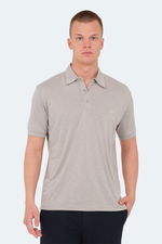 Slazenger - Slazenger KATSURO Erkek Polo Yaka Taş Gri Tişört