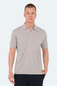 Slazenger - Slazenger KATSURO Erkek Polo Yaka Taş Gri Tişört Slazenger - Slazenger KATSURO Erkek Polo Yaka Taş Gri Tişört