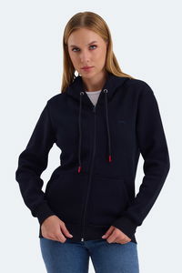 Slazenger - Slazenger KATYA Kadın Fermuarlı Kapüşonlu Cepli Lacivert Sweatshırt Slazenger - Slazenger KATYA Kadın Fermuarlı Kapüşonlu Cepli Lacivert Sweatshırt