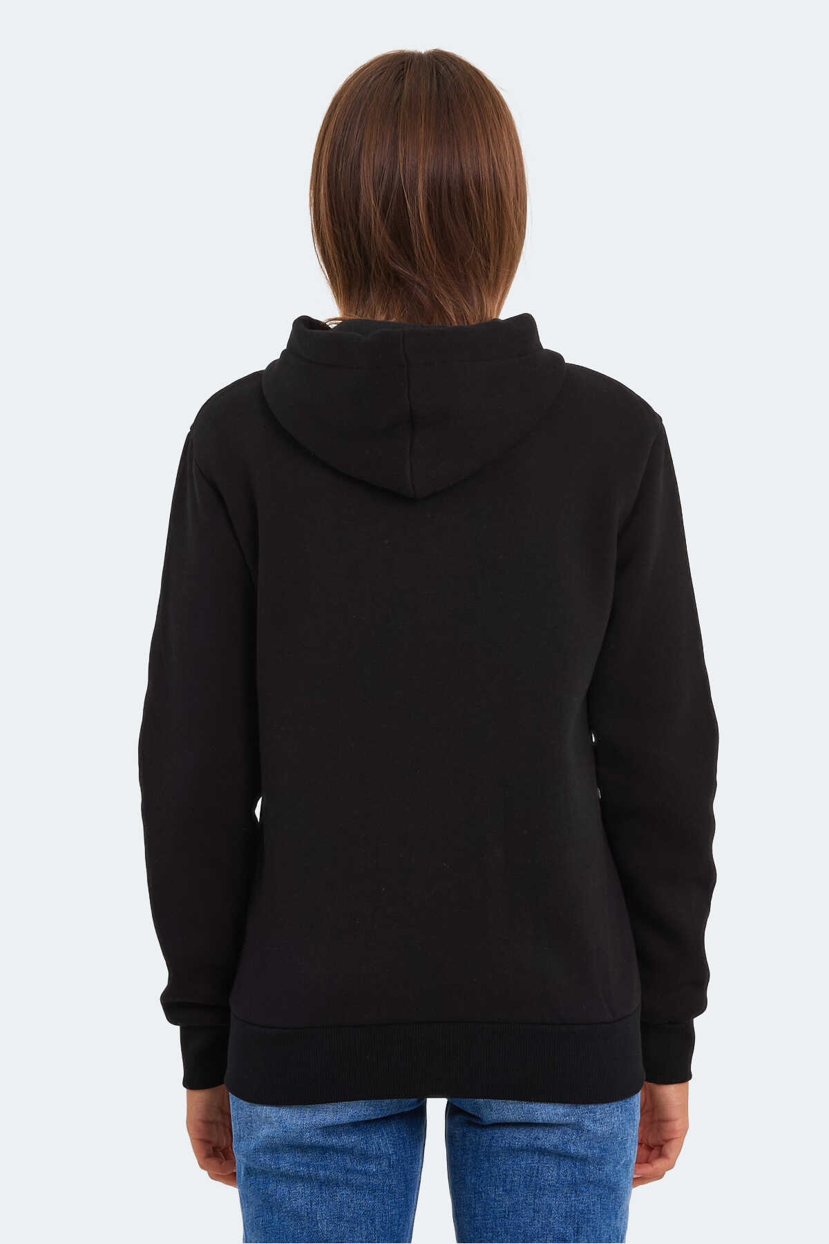 Slazenger KATYA Kadın Fermuarlı Kapüşonlu Cepli Siyah Sweatshırt - 2