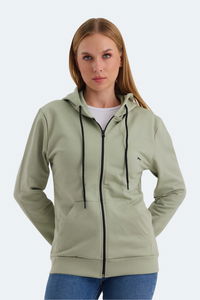 Slazenger - Slazenger KATYA Kadın Fermuarlı Kapüşonlu Cepli Yeşil Sweatshırt Slazenger - Slazenger KATYA Kadın Fermuarlı Kapüşonlu Cepli Yeşil Sweatshırt
