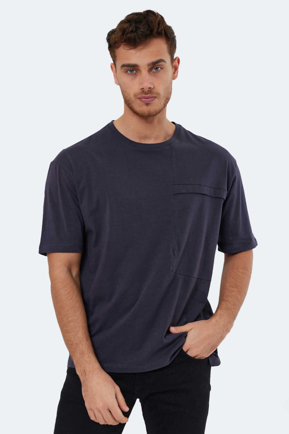 Slazenger - Slazenger KAURI OVER Erkek Kısa Kollu T-Shirt Antrasit
