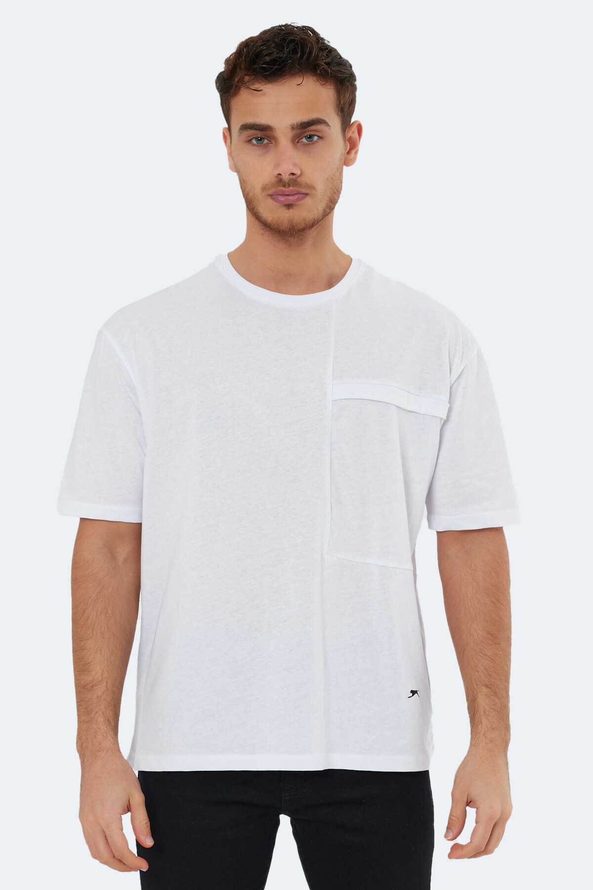 Slazenger - Slazenger KAURI OVER Erkek Kısa Kol T-Shirt Beyaz
