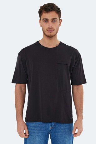 Slazenger KAURI IN Oversize Erkek Siyah Tişört