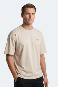 Slazenger - Slazenger KEANE Erkek Oversıze Bej Tişört