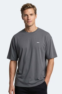 Slazenger - Slazenger KEANE Erkek Oversıze Gri Tişört