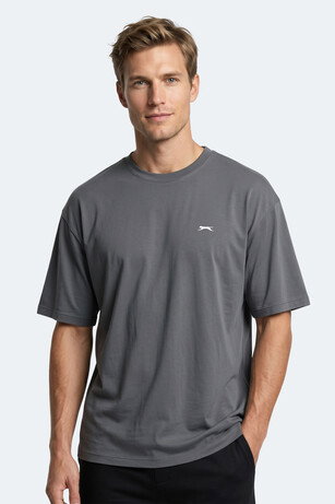 Slazenger KEANE Erkek Oversıze Gri Tişört