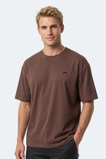 Slazenger - Slazenger KEANE Erkek Oversıze Kahve Tişört