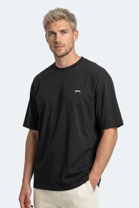 Slazenger - Slazenger KEANE Erkek Oversıze Siyah Tişört