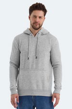 Slazenger - Slazenger KEANS IN Erkek Kapüşonlu Cepli Gri Sweatshırt Slazenger - Slazenger KEANS IN Erkek Kapüşonlu Cepli Gri Sweatshırt
