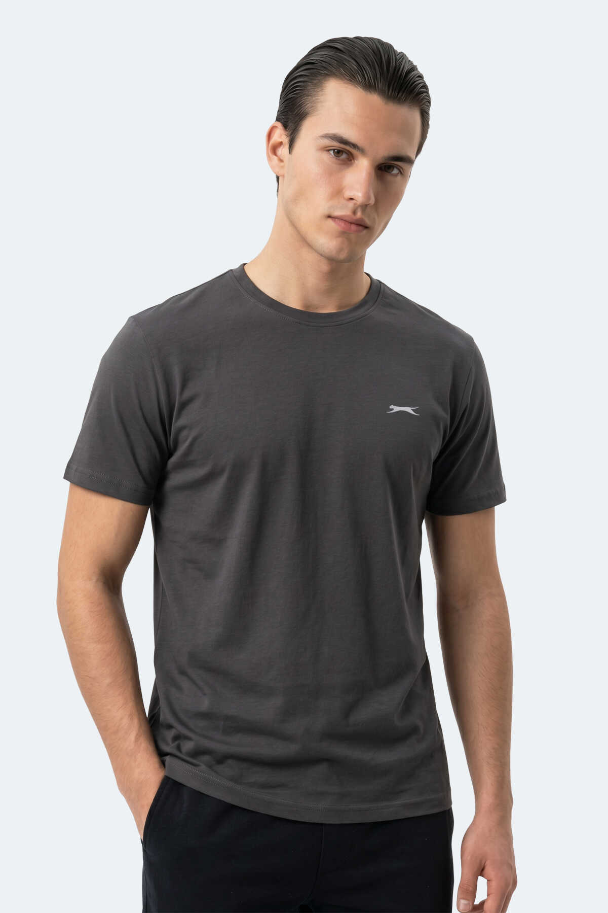 Slazenger - Slazenger KEANU Erkek Koyu Gri Tişört
