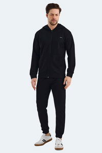 Slazenger - Slazenger KEEN IN Erkek Fermuarlı Kapüşonlu Cepli Siyah Eşofman Takımı Slazenger - Slazenger KEEN IN Erkek Fermuarlı Kapüşonlu Cepli Siyah Eşofman Takımı