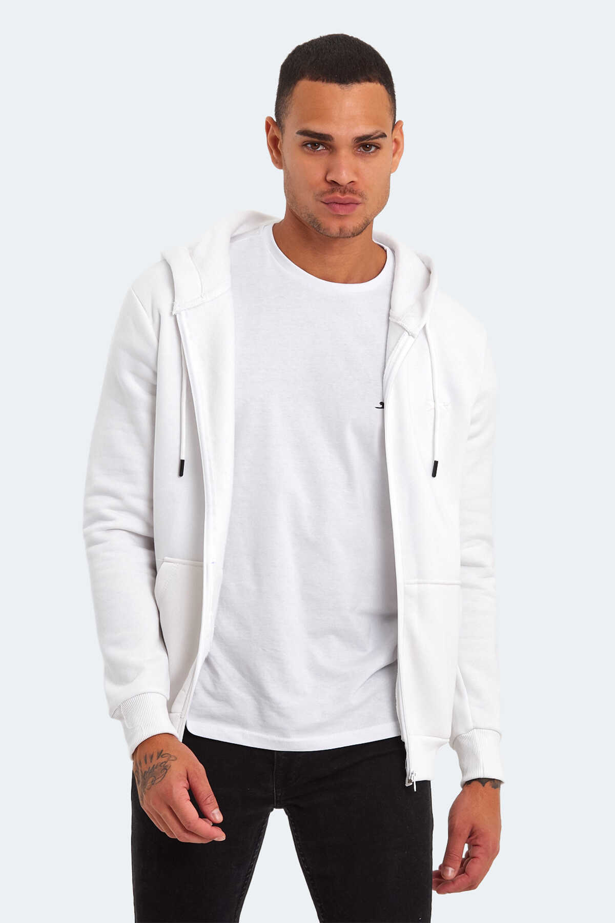 Slazenger - Slazenger KEGHART IN Erkek Sweatshirt Beyaz