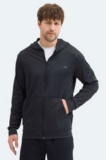 Slazenger - Slazenger KELENOR Erkek Kapüşonlu Cepli Siyah Sweatshırt