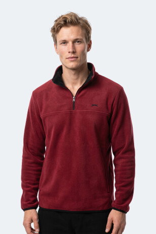 Slazenger KELO I Erkek Kapüşonlu Bordo Sweatshırt