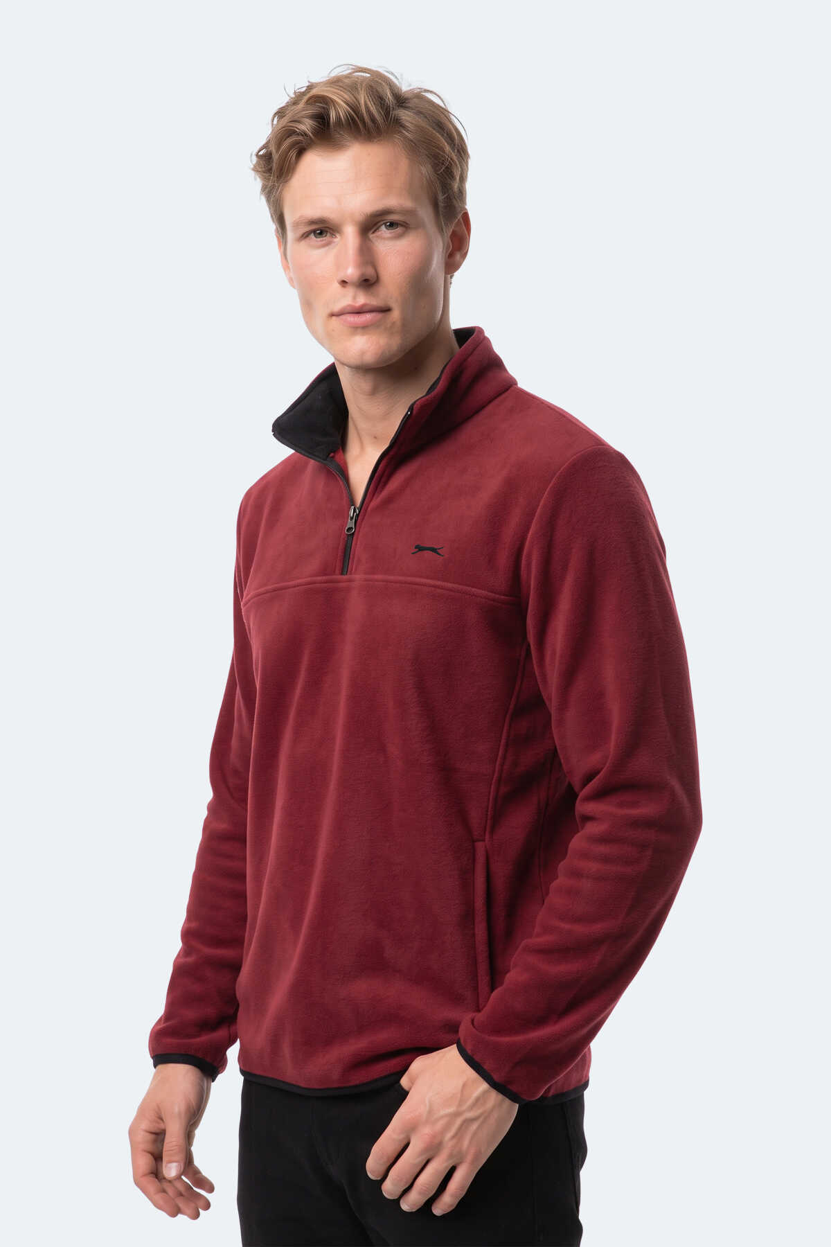 Slazenger KELO I Erkek Kapüşonlu Bordo Sweatshırt - 3