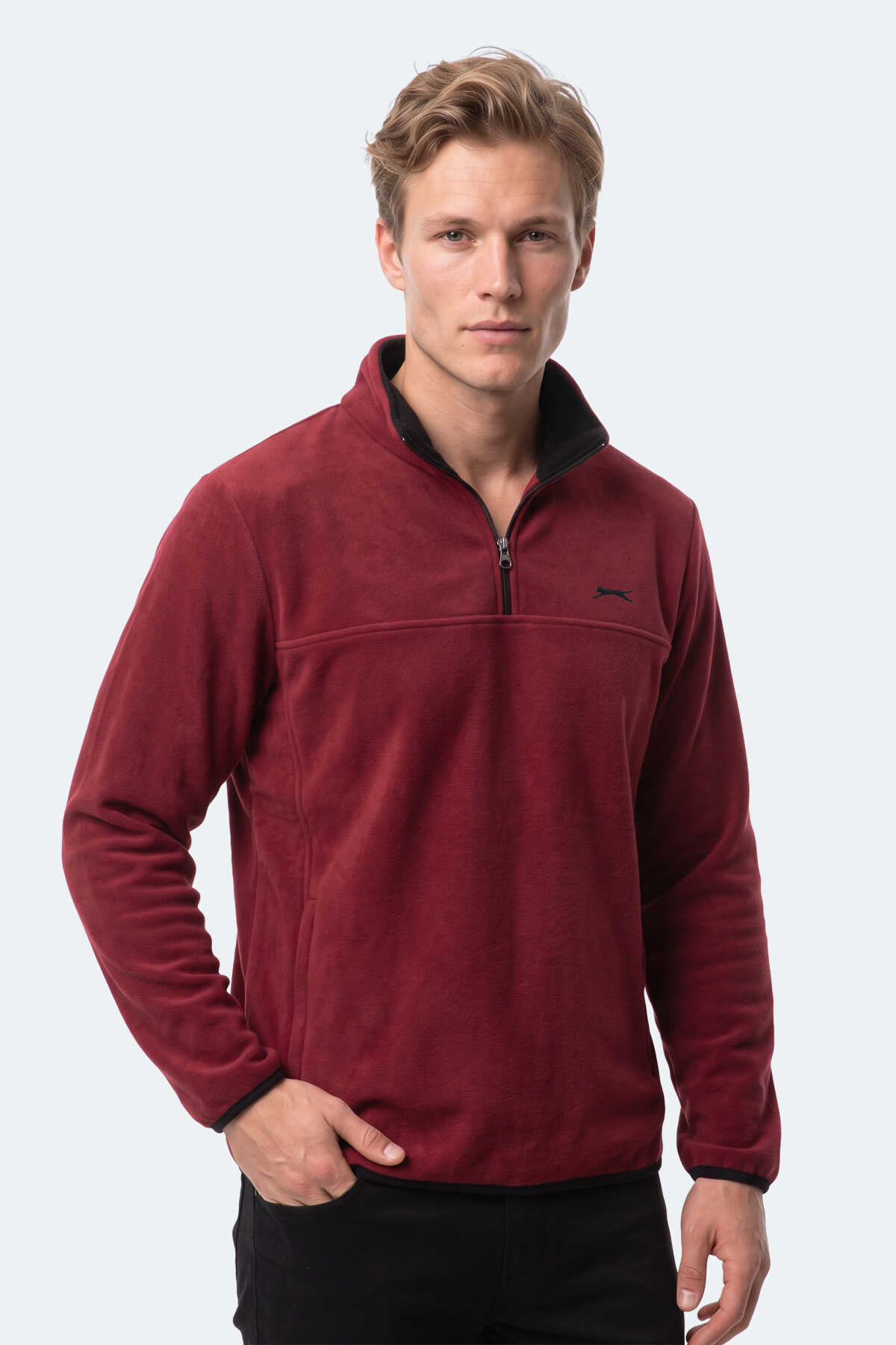 Slazenger KELO I Erkek Kapüşonlu Bordo Sweatshırt - 5
