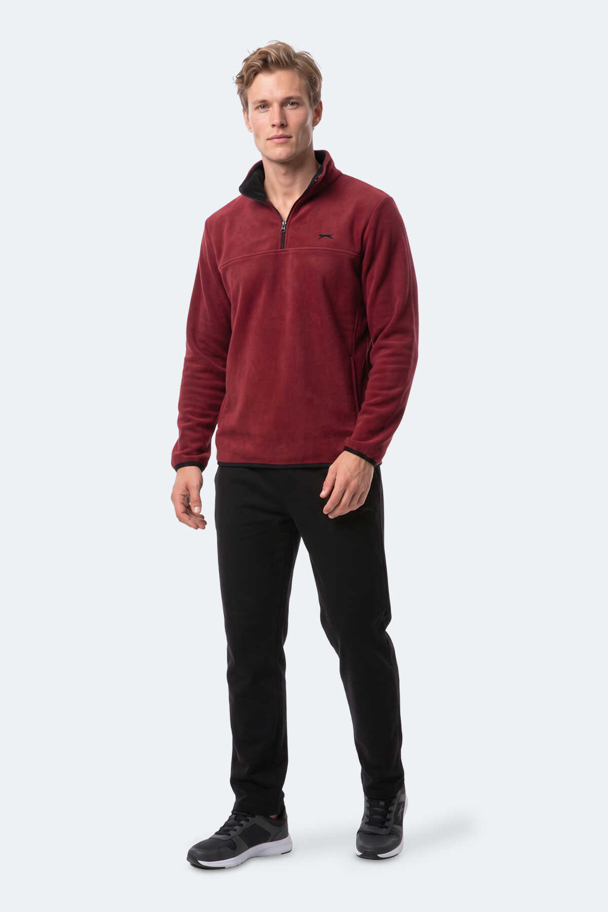 Slazenger KELO I Erkek Kapüşonlu Bordo Sweatshırt - 7