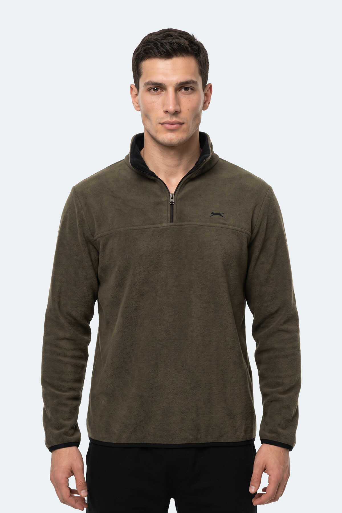 Slazenger KELO I Erkek Kapüşonlu Haki Sweatshırt (1)