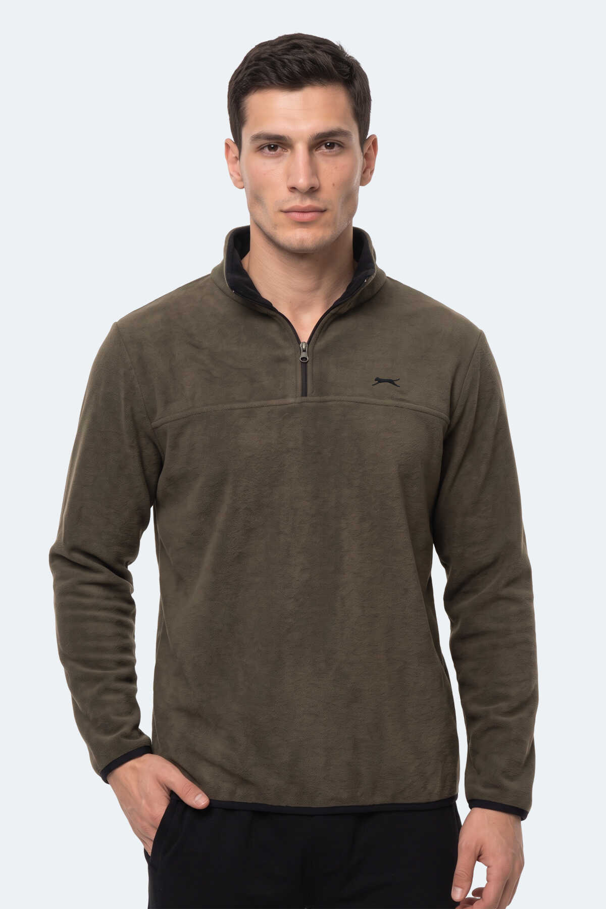 Slazenger KELO I Erkek Kapüşonlu Haki Sweatshırt - 3