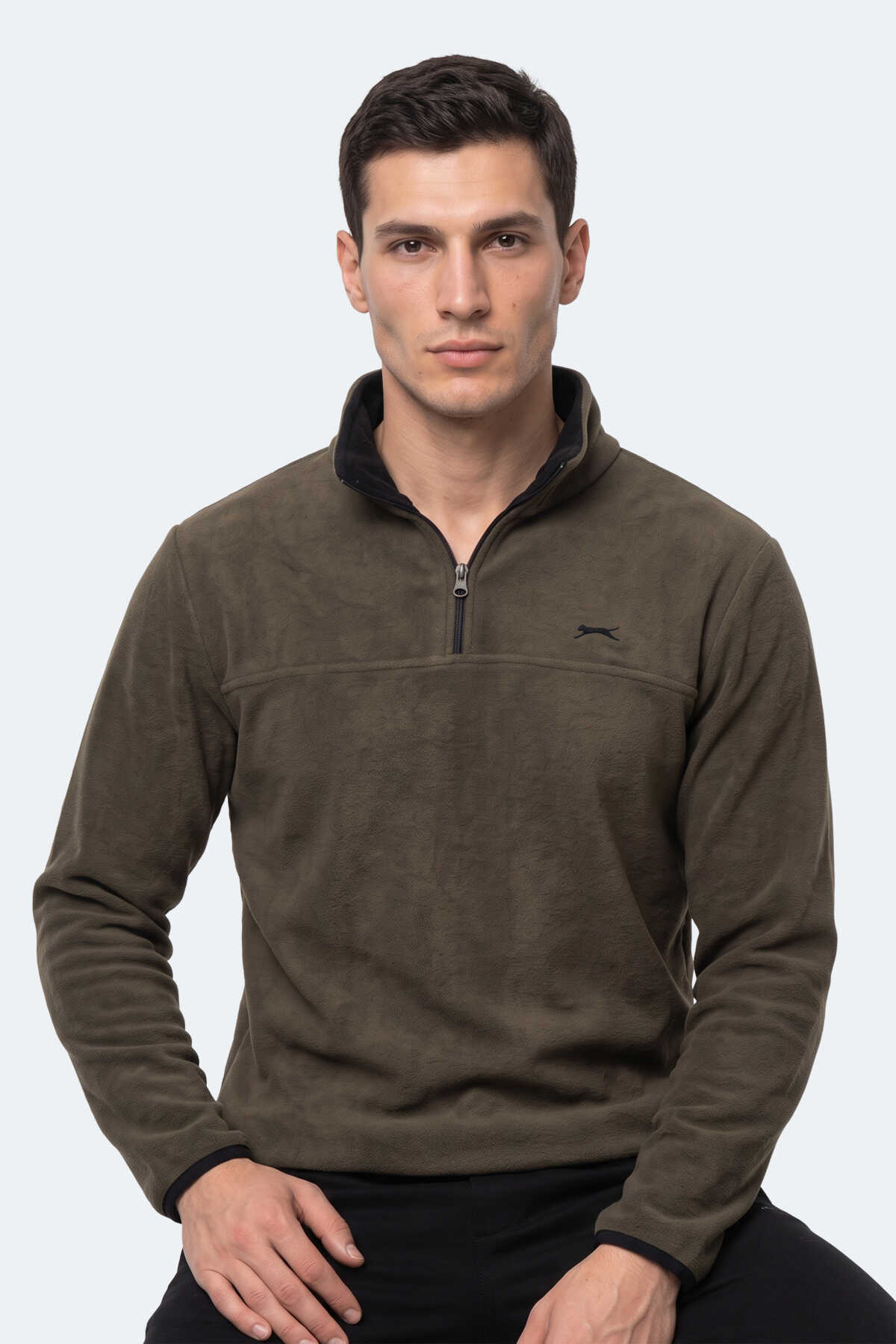 Slazenger KELO I Erkek Kapüşonlu Haki Sweatshırt - 5