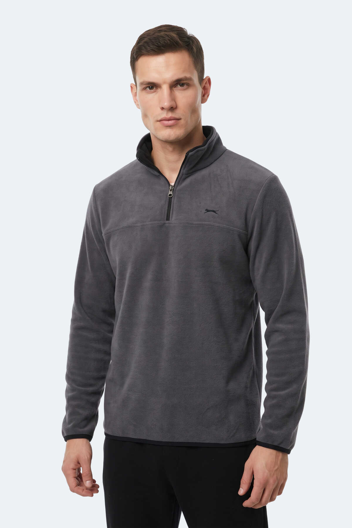 Slazenger KELO I Erkek Kapüşonlu Koyu Gri Sweatshırt (1)