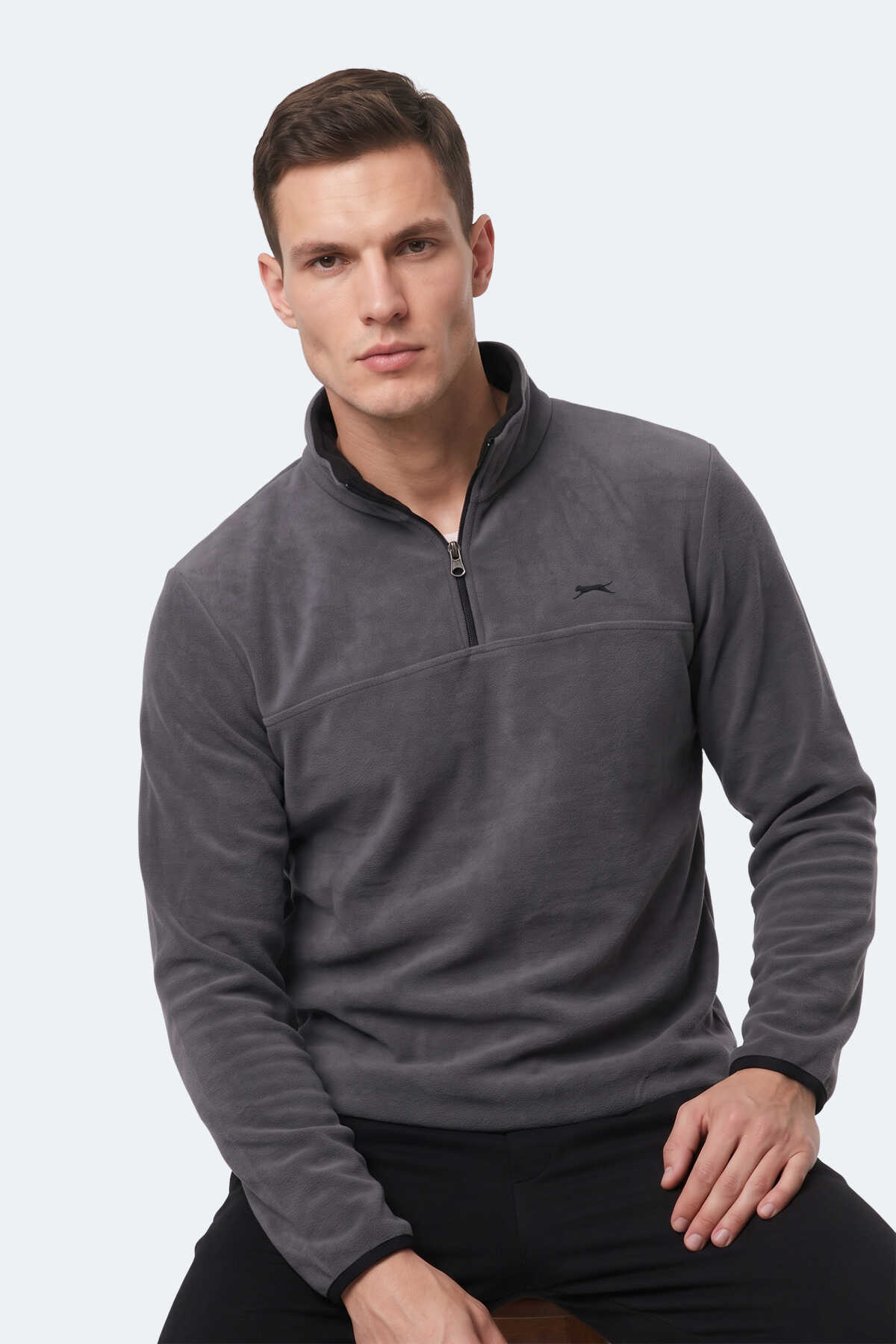 Slazenger KELO I Erkek Kapüşonlu Koyu Gri Sweatshırt - 6