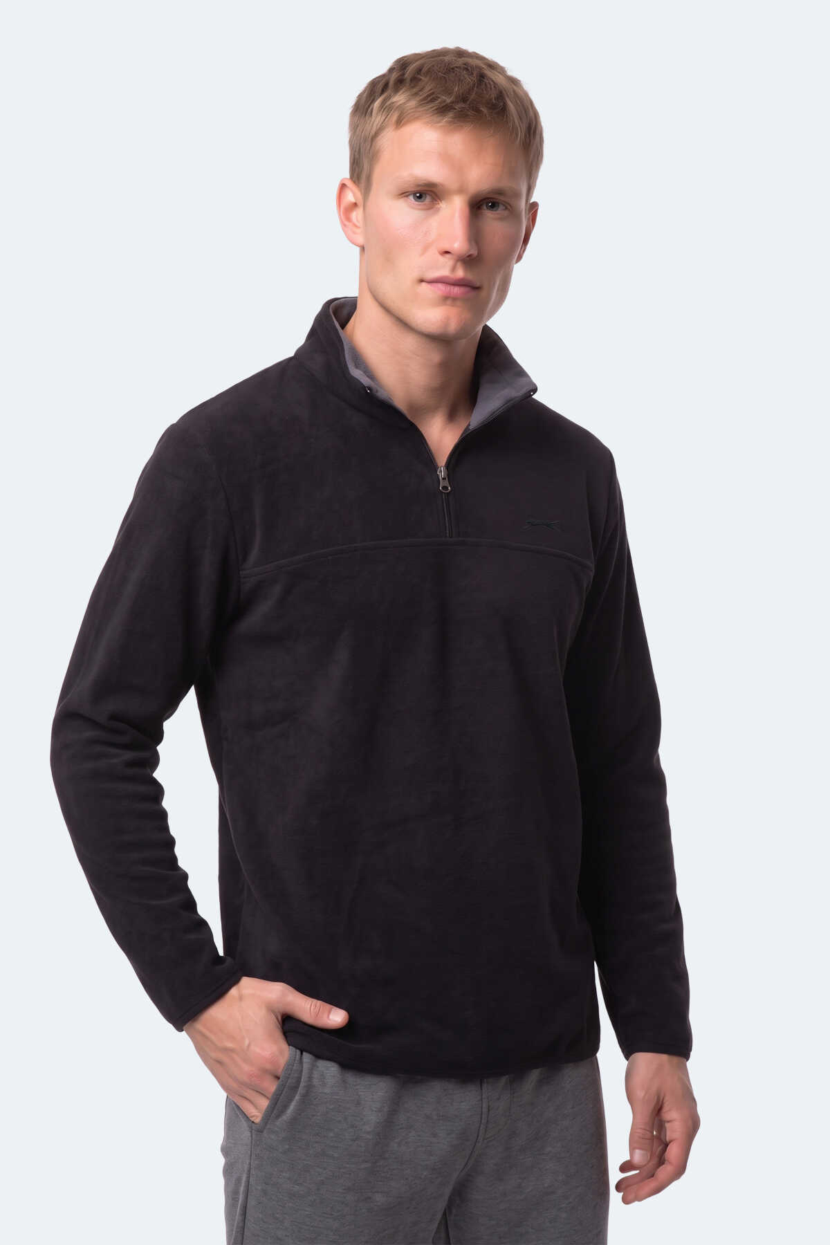 Slazenger KELO I Erkek Kapüşonlu Siyah Sweatshırt - 3