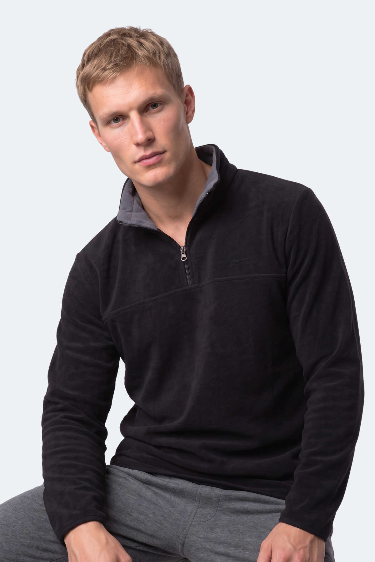 Slazenger KELO I Erkek Kapüşonlu Siyah Sweatshırt - 4